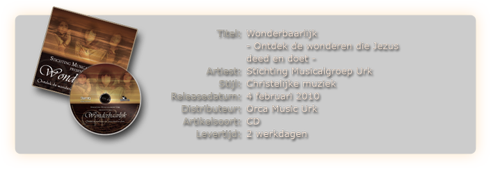 CD - WONDERBAARLIJK